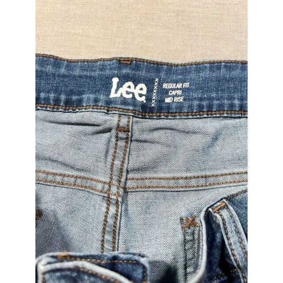 Lee Pants Capri Womens 24WM Blue Regular Fit Belted Pocketed Jeans Ladies. - Picture 6 of 14
